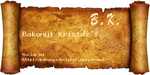 Bakonyi Kristóf névjegykártya