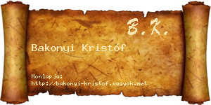 Bakonyi Kristóf névjegykártya