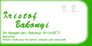 kristof bakonyi business card